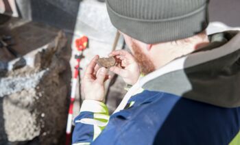 Historische Ausgrabungen auf der Bertschmann Baustelle am Münsterhügel in Basel